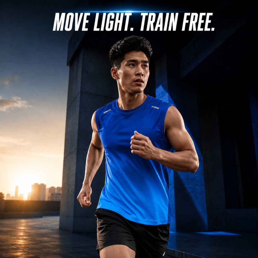 Men's Gradient Sleeveless Running Shirt, Quick Dry Stretch Training Top, Breathable Gym Workout Vest, Lightweight Outdoor Fitness Tank Top
