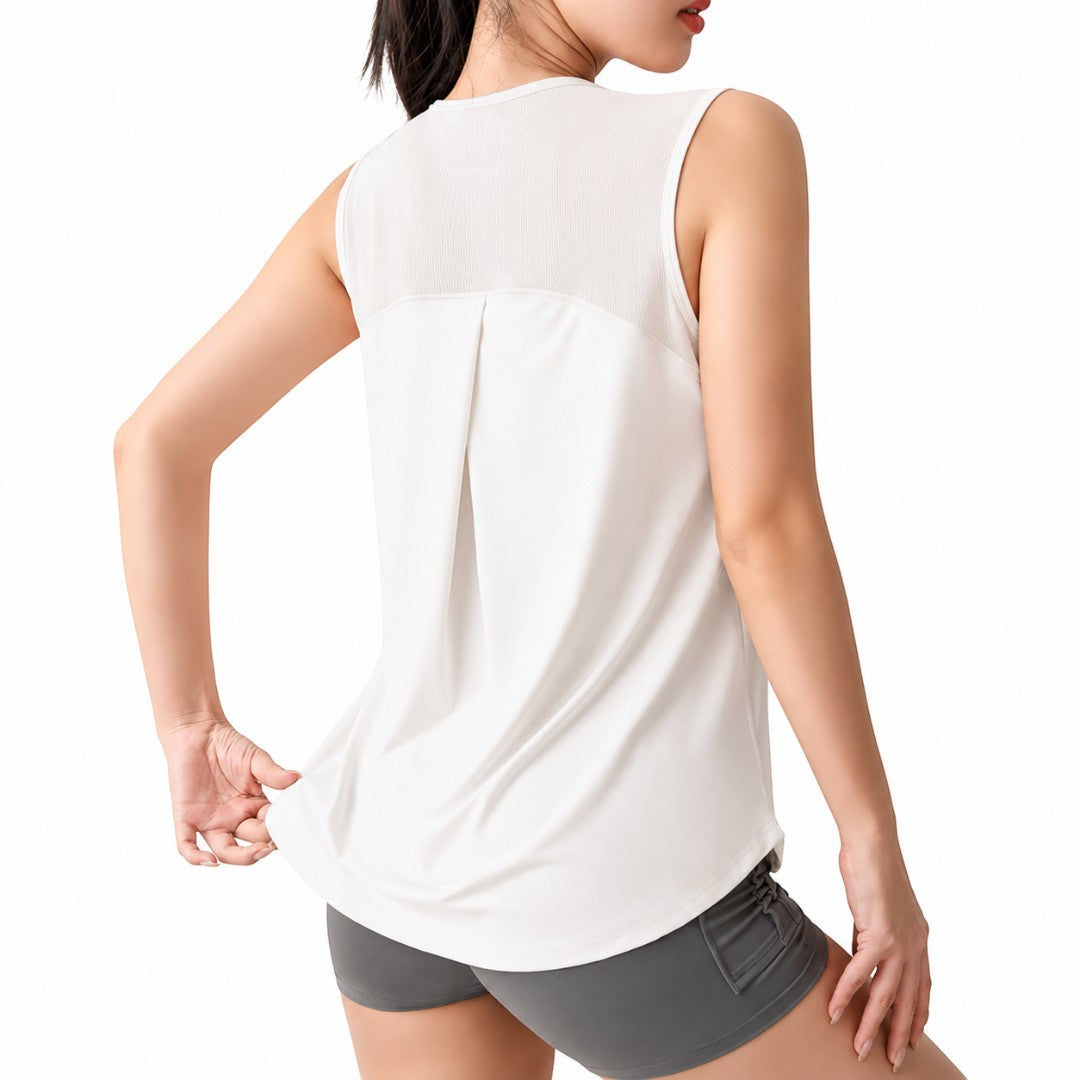 Women's Quick Dry Sports Tank Top | Loose Sleeveless Workout Shirt | Yoga Training Top | Running Gym Cover Up | Breathable Summer Workout Top