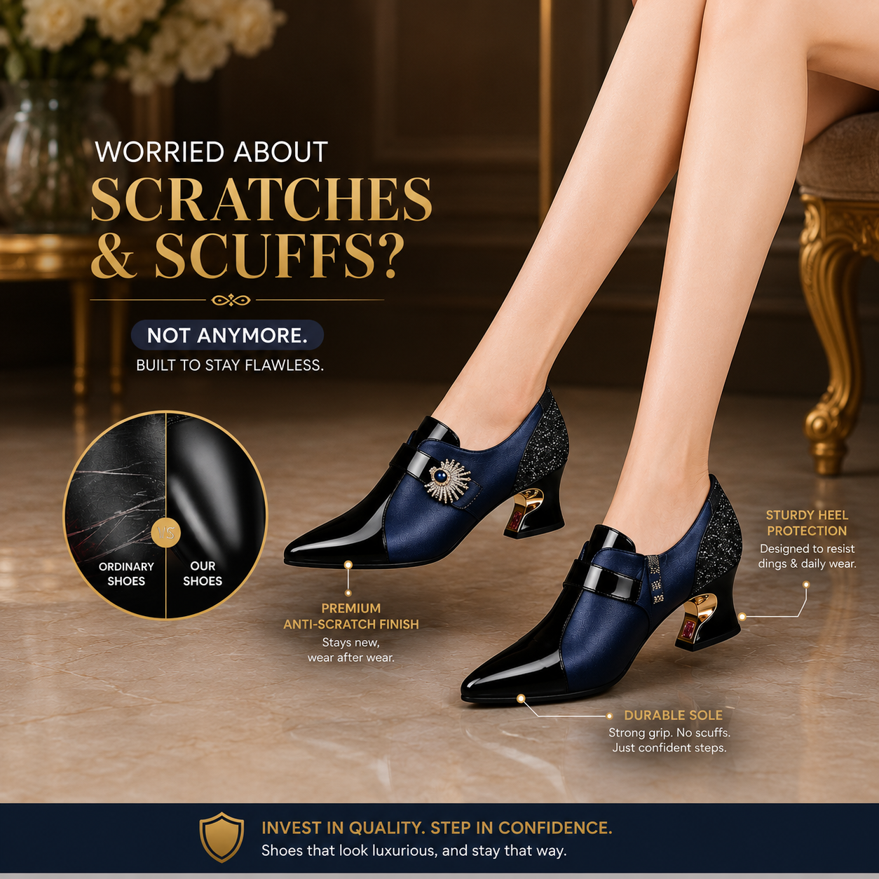 Elegant Women’s Block Heel Pumps Comfortable Luxury Dress Shoes Pointed Toe Heels for Work Party Wedding