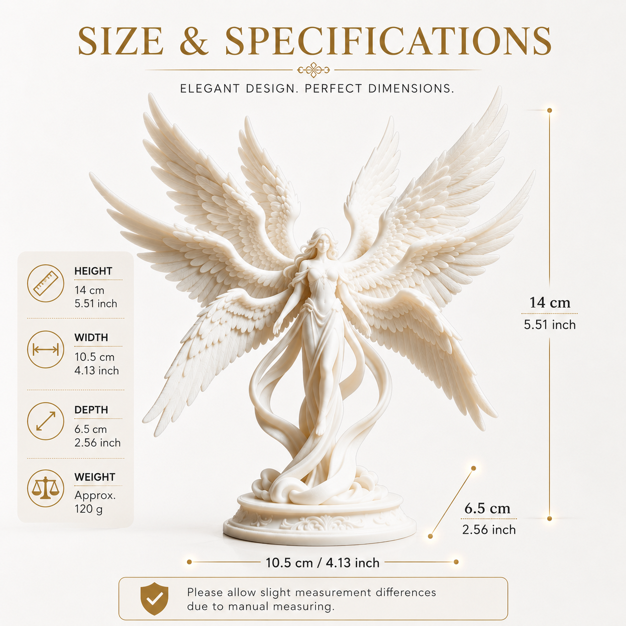 Winged Angel Sculpture Fantasy Figurine Seraph Home Decor Shelf Ornament Prayer Room Display Gift