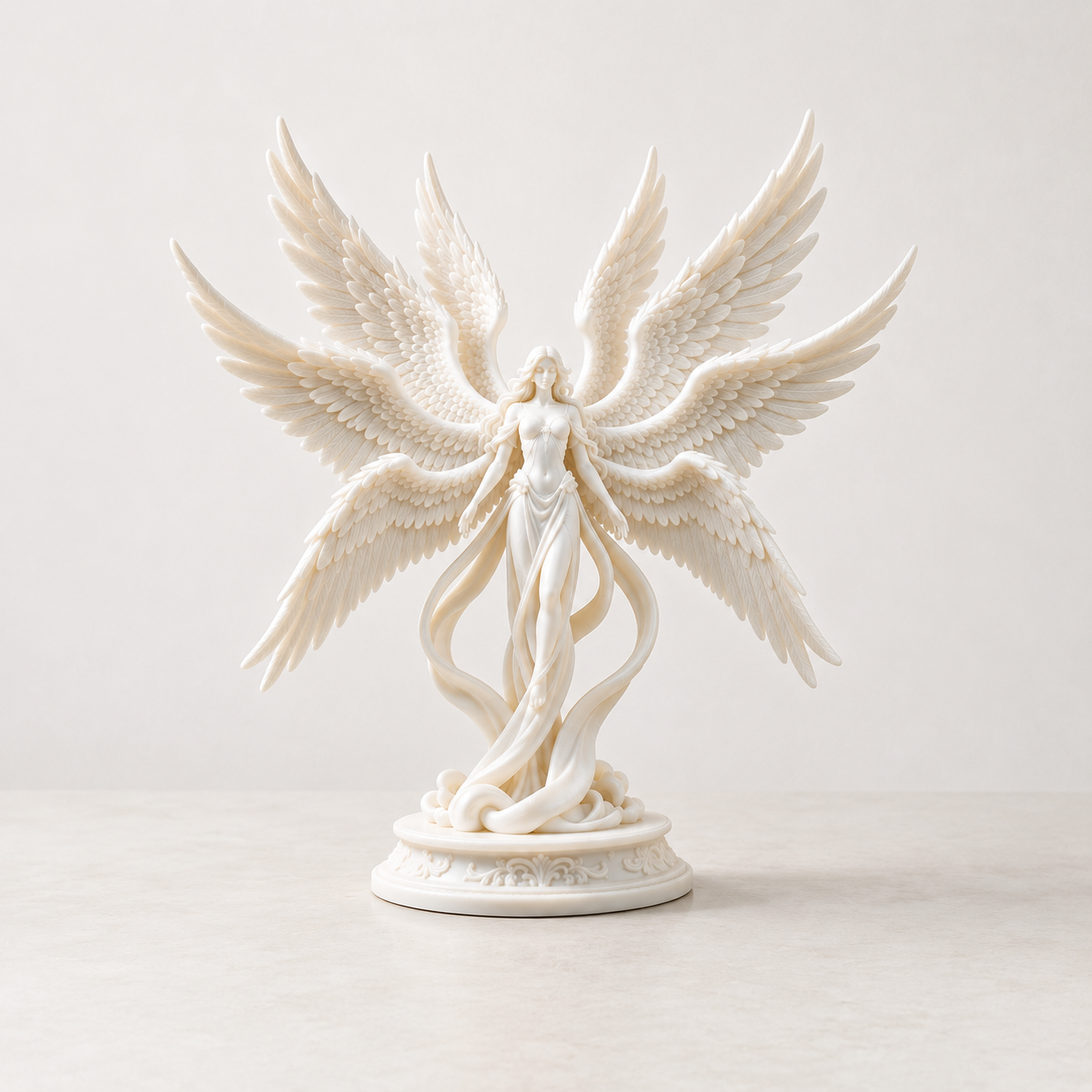 Winged Angel Sculpture Fantasy Figurine Seraph Home Decor Shelf Ornament Prayer Room Display Gift