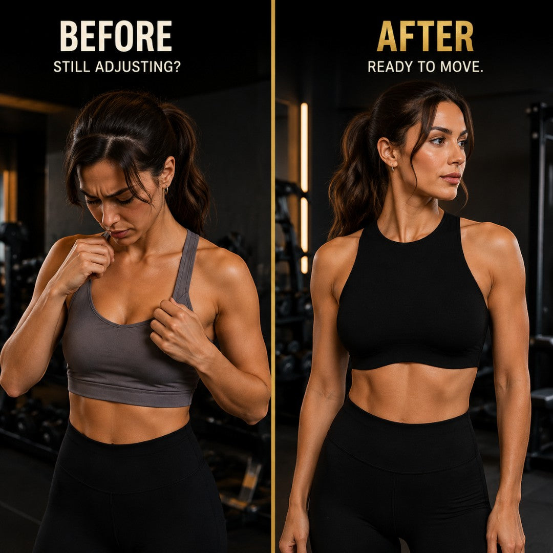 High Neck Sports Bra for Women | Open Back Gym Crop Top | Supportive Pilates Yoga Workout Bra | Running Fitness Training Tank Top
