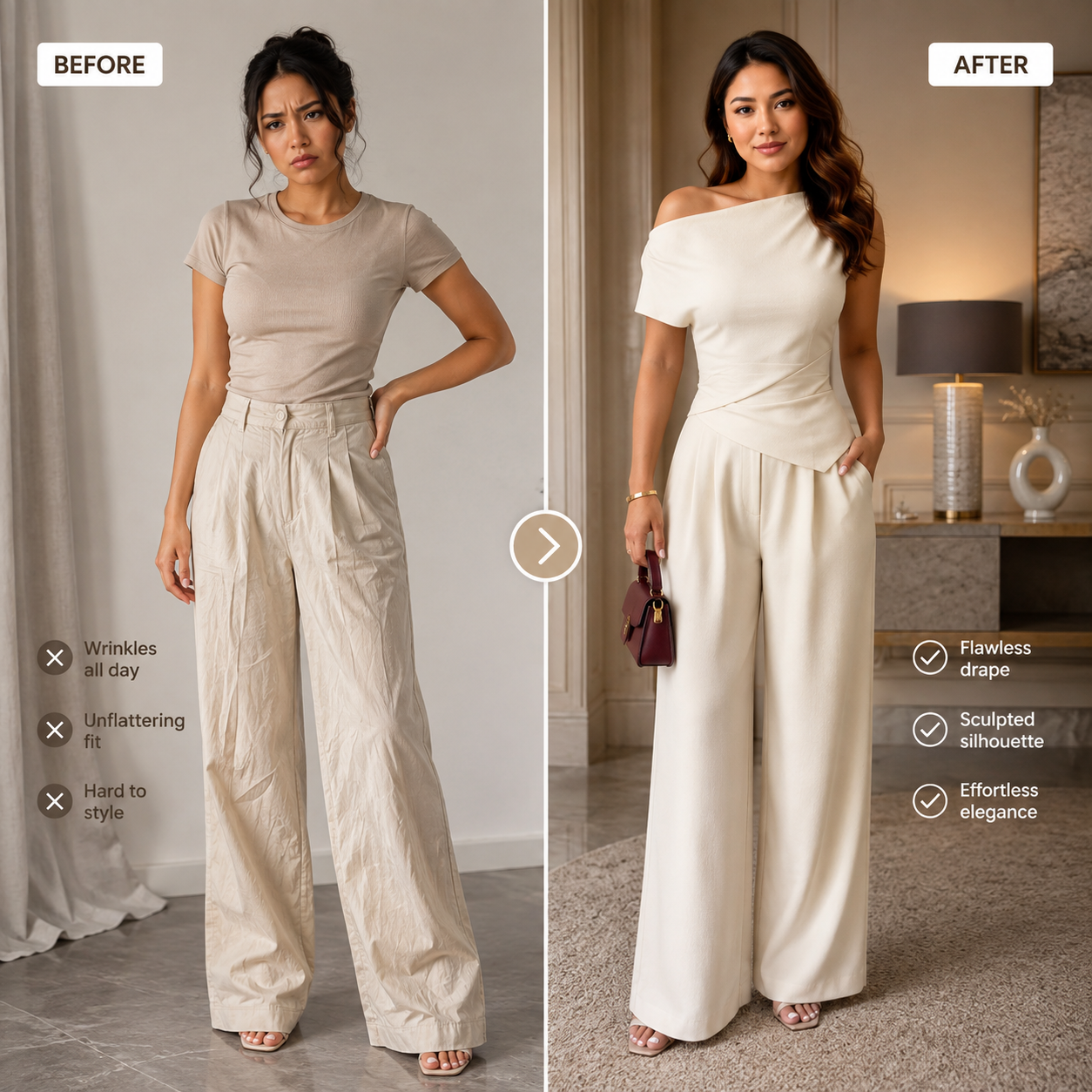 Elegant 2 Piece Set Women Off Shoulder Top & Wide Leg Pants Outfit Chic Lounge Set Casual Dressy Matching Set