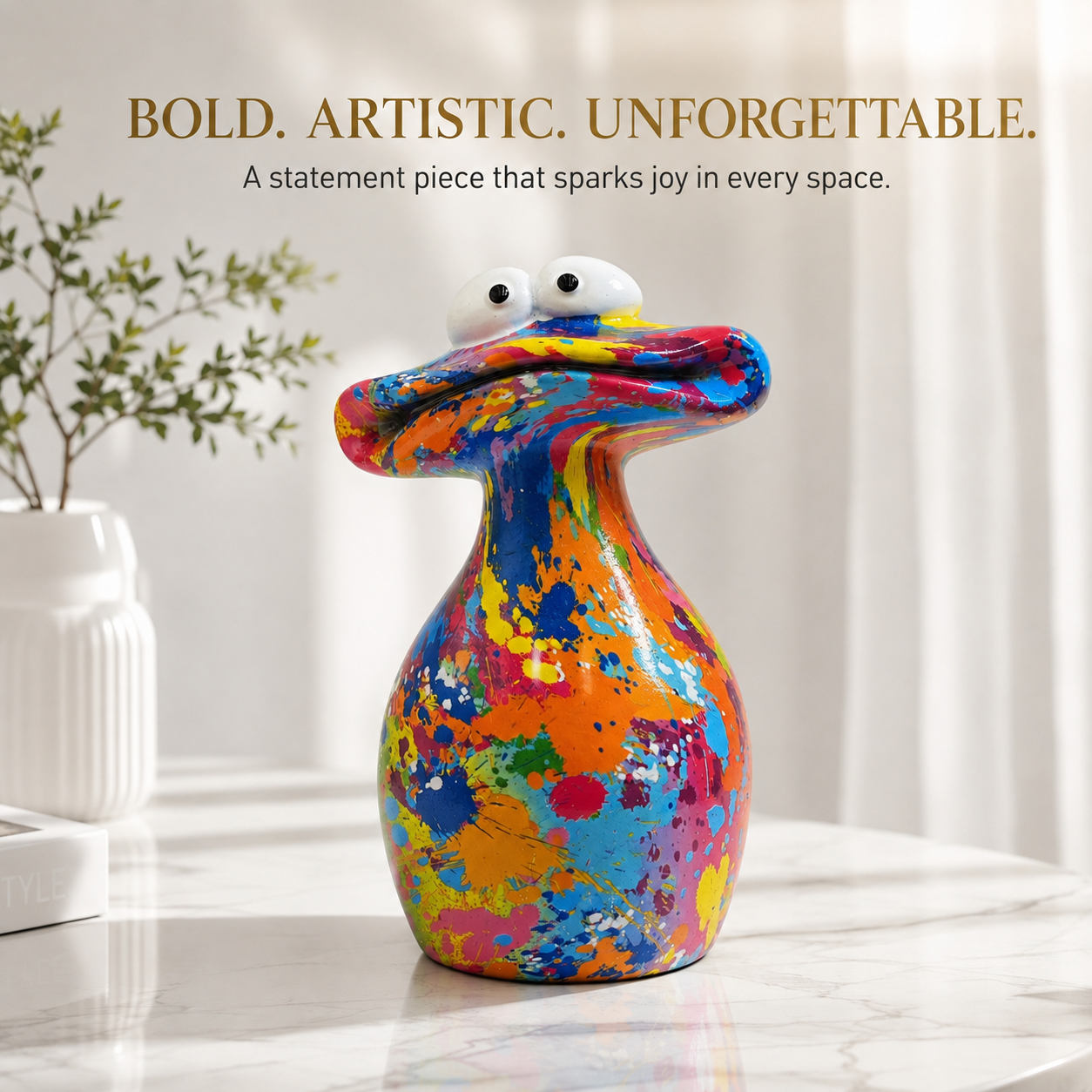 Colorful Big Mouth Frog Figurine Resin Sculpture Shelf Desk Home Office Decor Collectible Gift