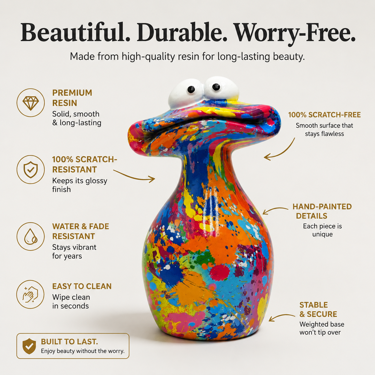 Colorful Big Mouth Frog Figurine Resin Sculpture Shelf Desk Home Office Decor Collectible Gift