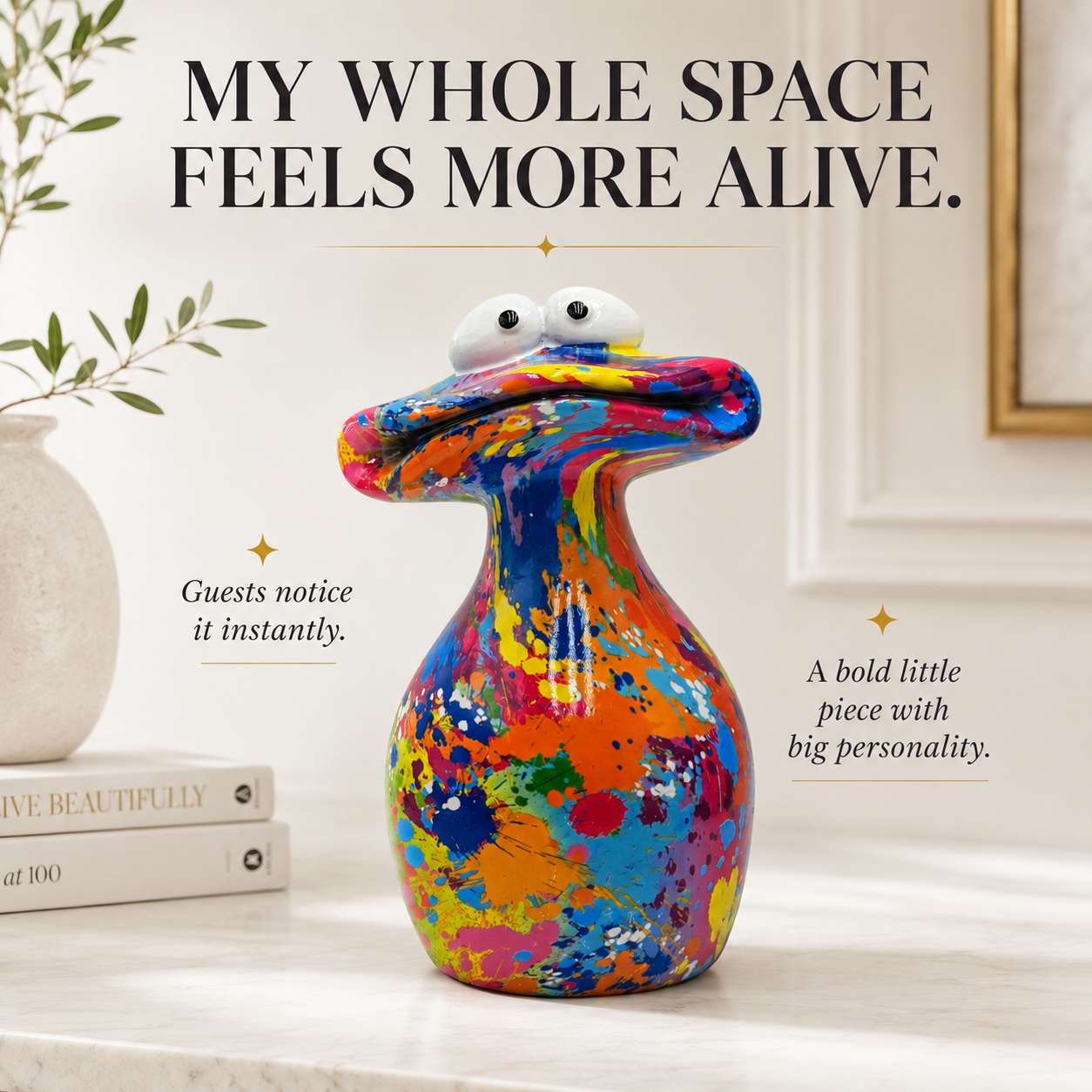 Colorful Big Mouth Frog Figurine Resin Sculpture Shelf Desk Home Office Decor Collectible Gift