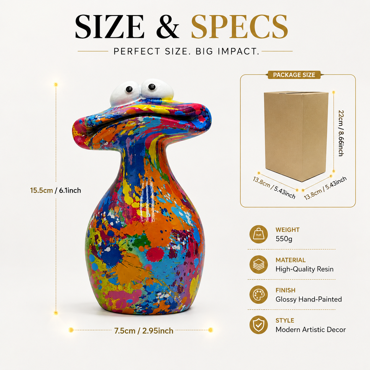 Colorful Big Mouth Frog Figurine Resin Sculpture Shelf Desk Home Office Decor Collectible Gift