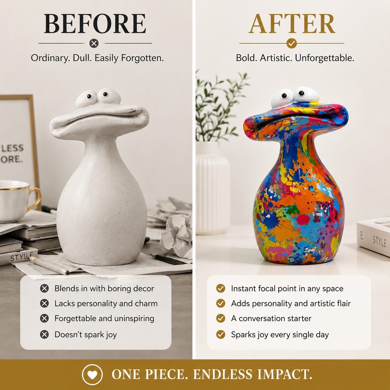 Colorful Big Mouth Frog Figurine Resin Sculpture Shelf Desk Home Office Decor Collectible Gift