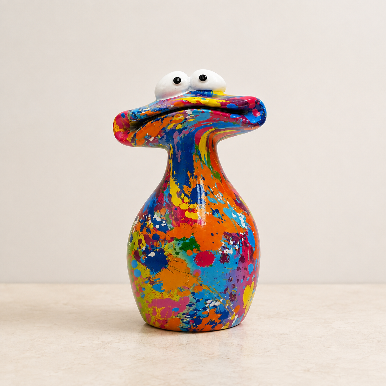 Colorful Big Mouth Frog Figurine Resin Sculpture Shelf Desk Home Office Decor Collectible Gift