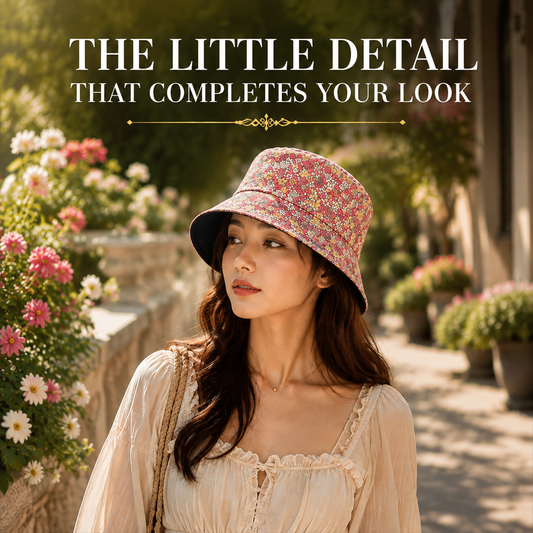 Floral Print Bucket Hat Women Summer Style Hat Cute Flower Pattern Casual Outdoor Accessory Soft Cotton Sun Hat