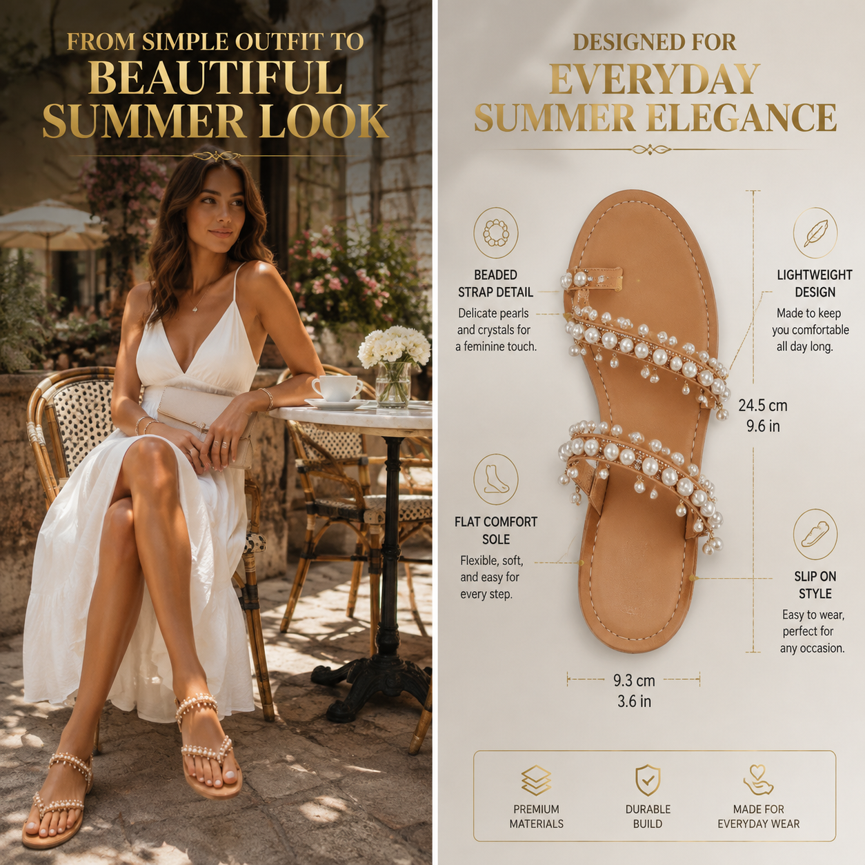 Pearl Beaded Flat Sandals | Rhinestone Toe Ring Shoes | Elegant Bridal Footwear | Boho Beach Sandals | Summer Wedding Shoes