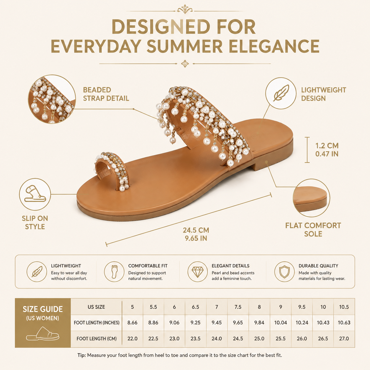 Pearl Beaded Flat Sandals | Rhinestone Toe Ring Shoes | Elegant Bridal Footwear | Boho Beach Sandals | Summer Wedding Shoes