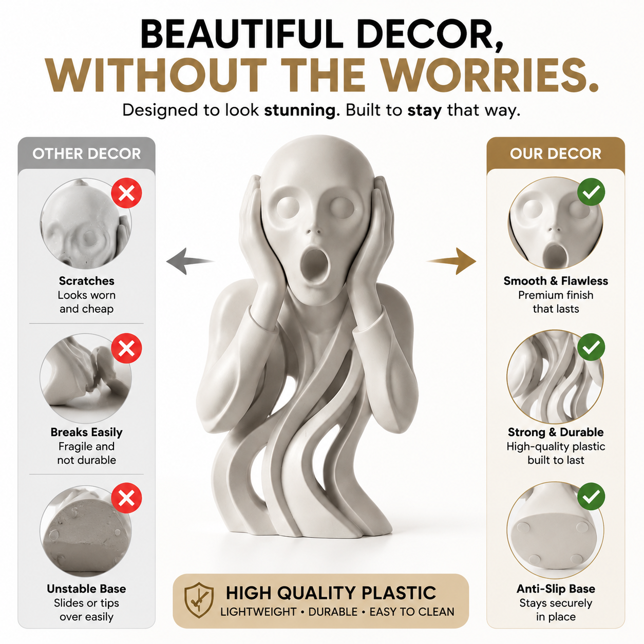 Abstract Face Sculpture Modern Art Figurine Minimalist Desk Shelf Home Office Decor Statue Gift
