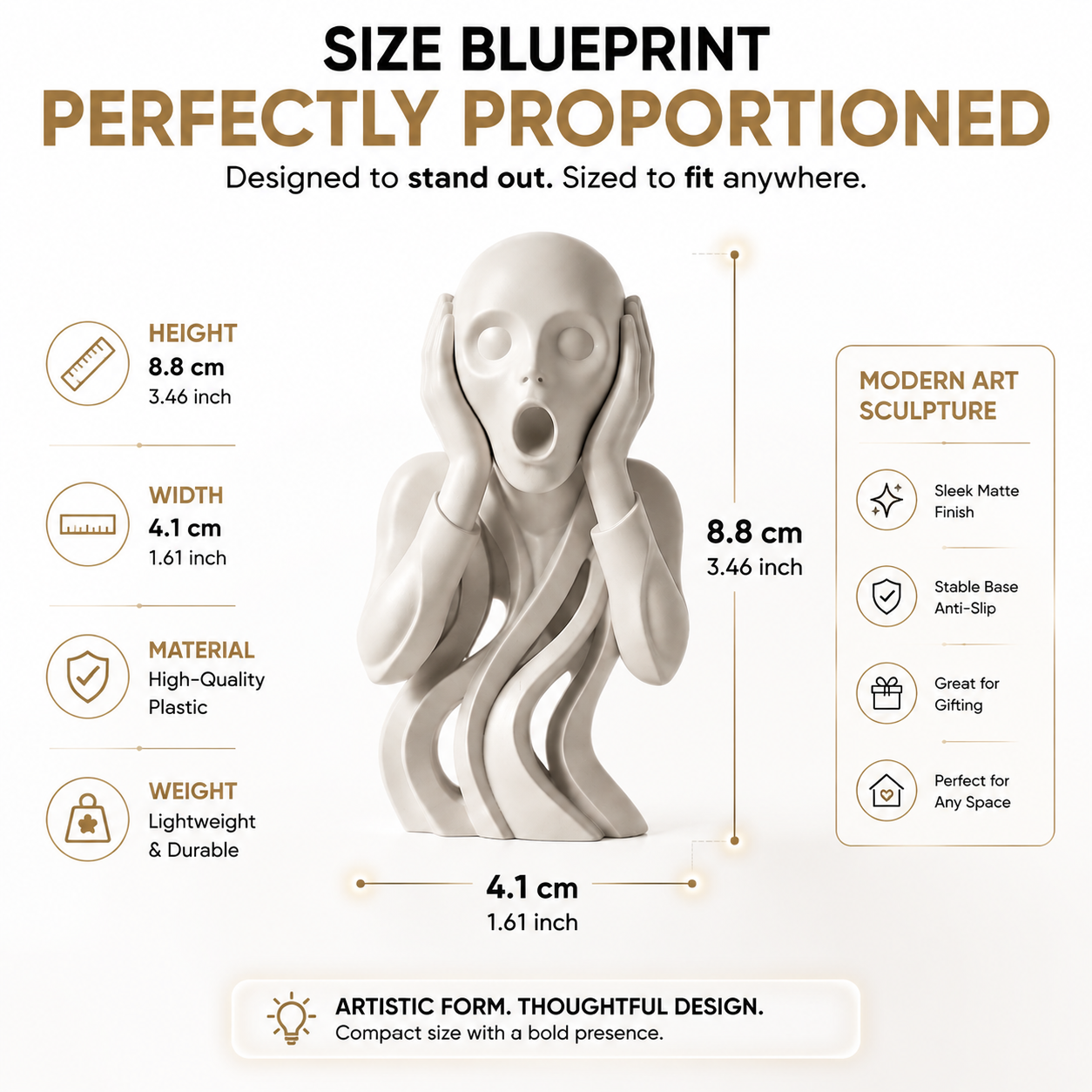 Abstract Face Sculpture Modern Art Figurine Minimalist Desk Shelf Home Office Decor Statue Gift