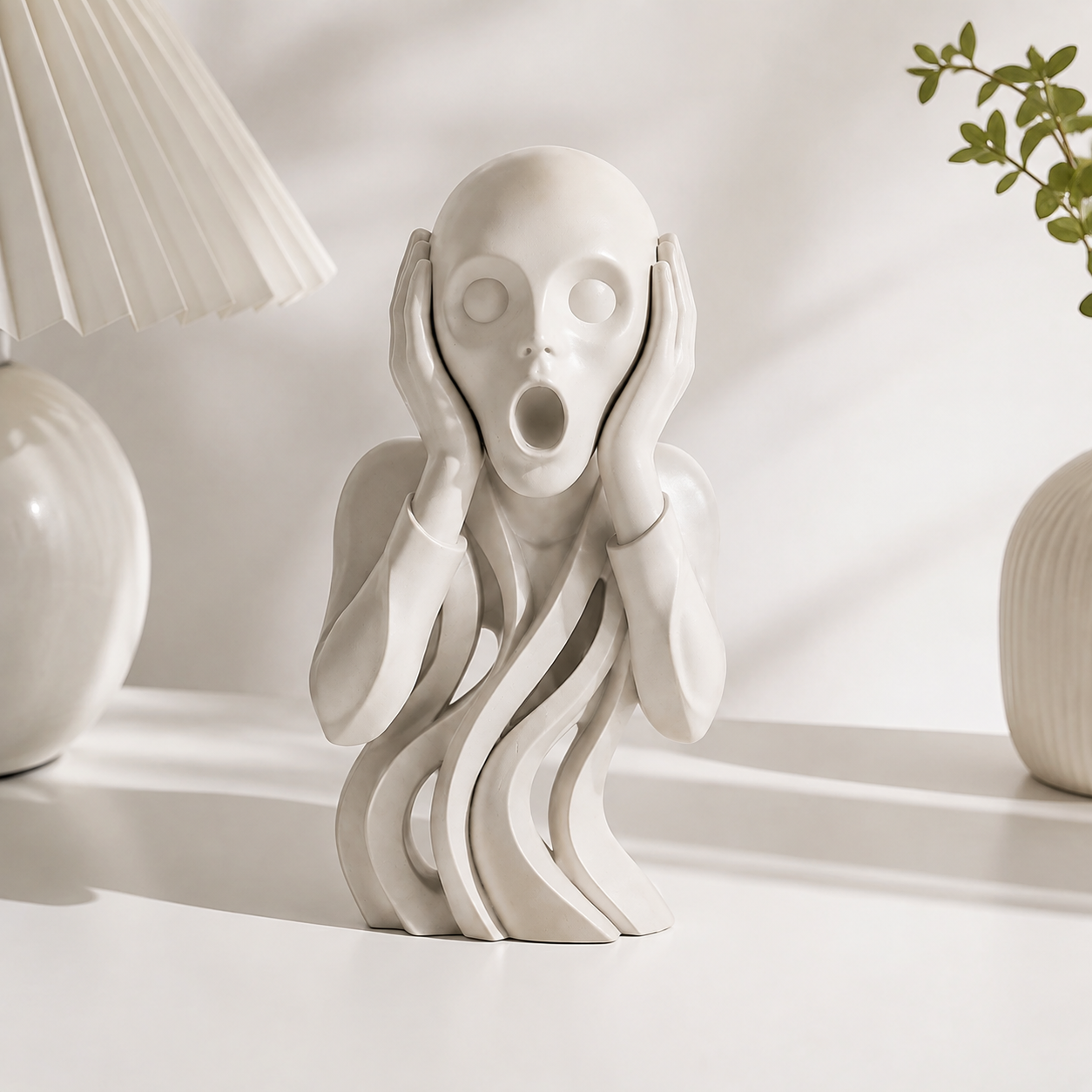 Abstract Face Sculpture Modern Art Figurine Minimalist Desk Shelf Home Office Decor Statue Gift