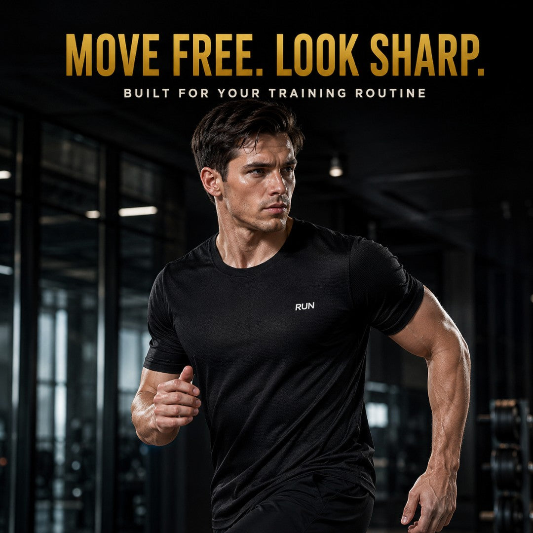 Men's Quick Dry Running Shirt, Lightweight Gym Training Tee, Breathable Short Sleeve Workout Top, Athletic Performance Fitness Shirt for Men