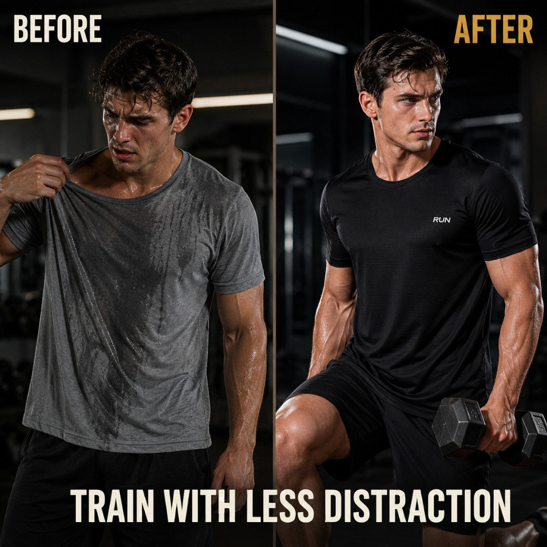 Men's Quick Dry Running Shirt, Lightweight Gym Training Tee, Breathable Short Sleeve Workout Top, Athletic Performance Fitness Shirt for Men