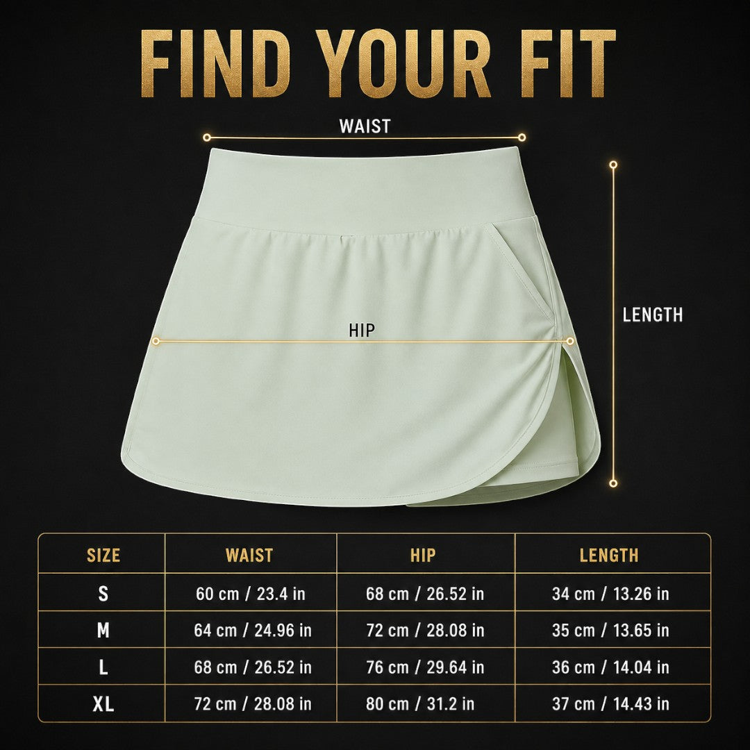 High Waist Tennis Skirt With Inner Shorts, Badminton Court Skort, Yoga Workout Skirt, Breathable Gym Bottom With Pocket, Running Skort