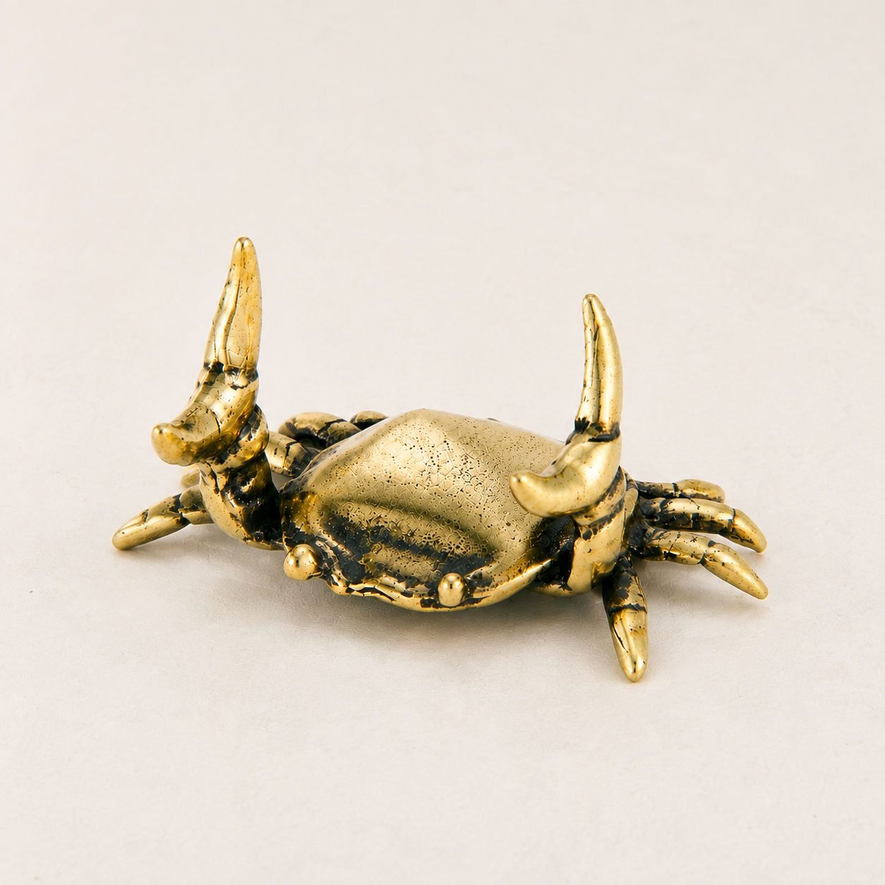 Copper Crab Figurine Marine Animal Sculpture Vintage Desk Decor Shelf Ornament Collector Gift