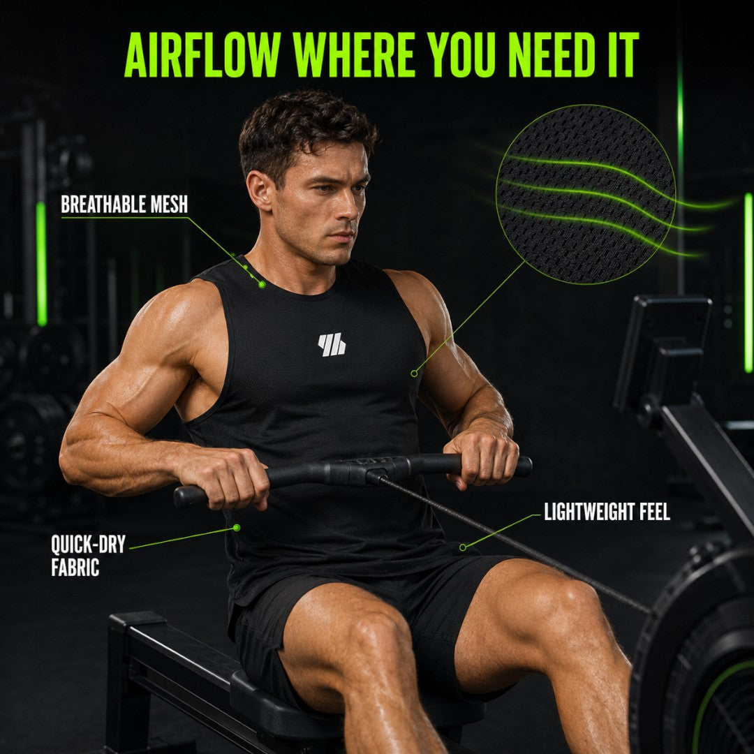 Men's Quick Dry Mesh Gym Tank Top | Breathable Sleeveless Workout Shirt | Bodybuilding Running Basketball Training Muscle Fitness Vest Tee