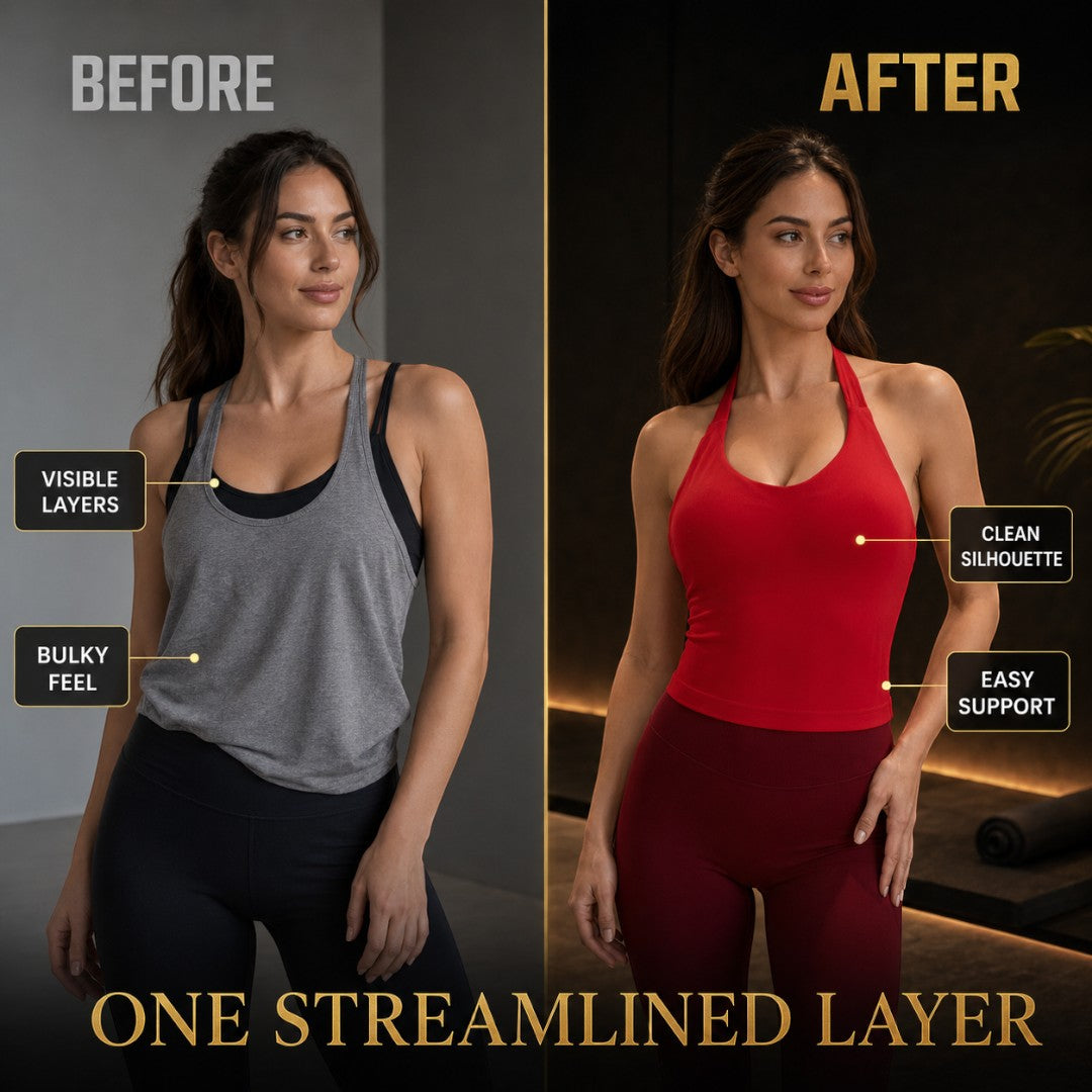 Halter Neck Padded Camisole | Backless Yoga Tank Top | Supportive Gym Fitness Shirt | Stretch Workout Crop Top for Studio and Daily Wear