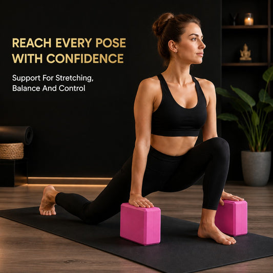 High Density EVA Yoga Foam Blocks | Nonslip Support Bricks for Stretching, Balance, Pilates, Dance, Flexibility and Daily Home Practice