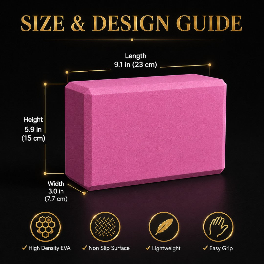 High Density EVA Yoga Foam Blocks | Nonslip Support Bricks for Stretching, Balance, Pilates, Dance, Flexibility and Daily Home Practice