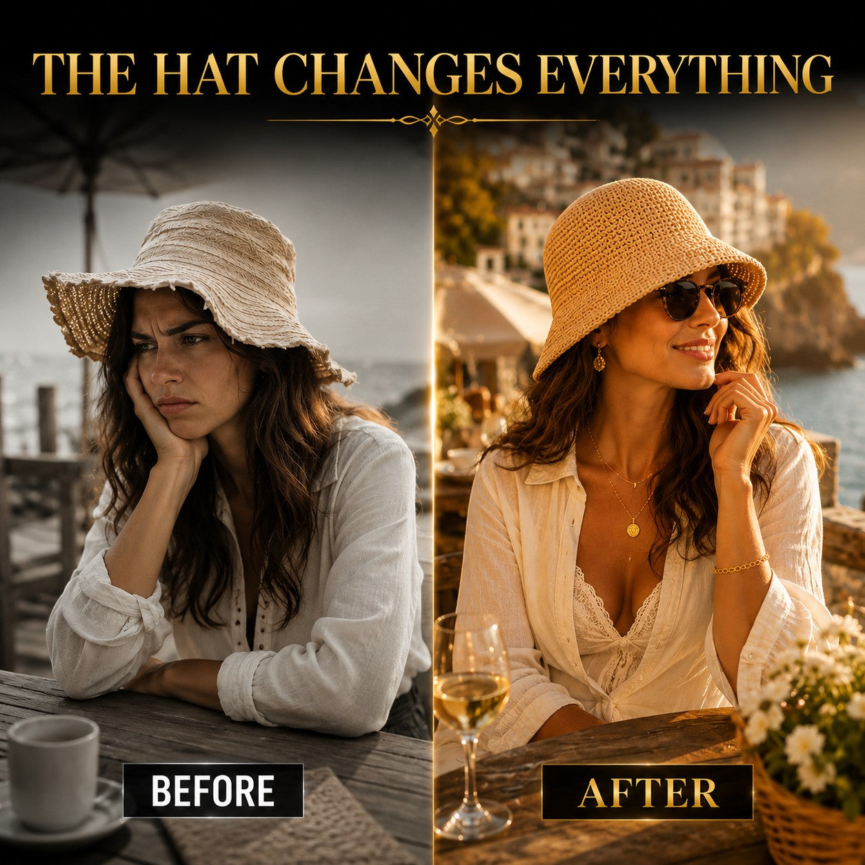 Luxury Woven Straw Bucket Hat for Women | Wide Brim Summer Sun Hat | Beach Vacation Resort Travel Fisherman Hat