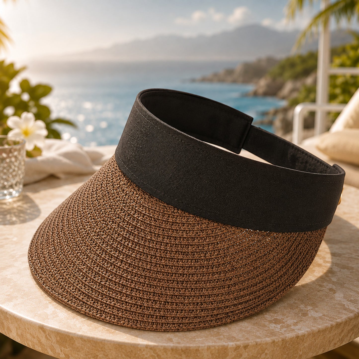 Women's Foldable Straw Sun Visor Hat Wide Brim UV Protection Roll Up Beach Travel Golf Summer Sun Cap