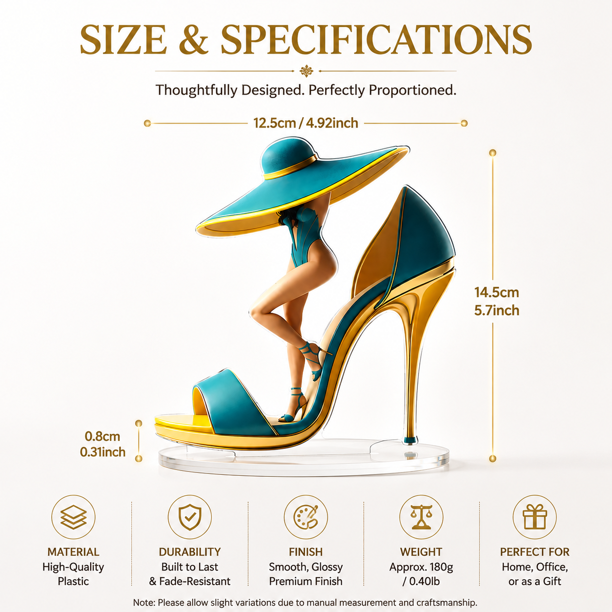 High Heel Shoe Figurine Fashion Sculpture Acrylic Decor Desk Shelf Home Office Ornament Gift