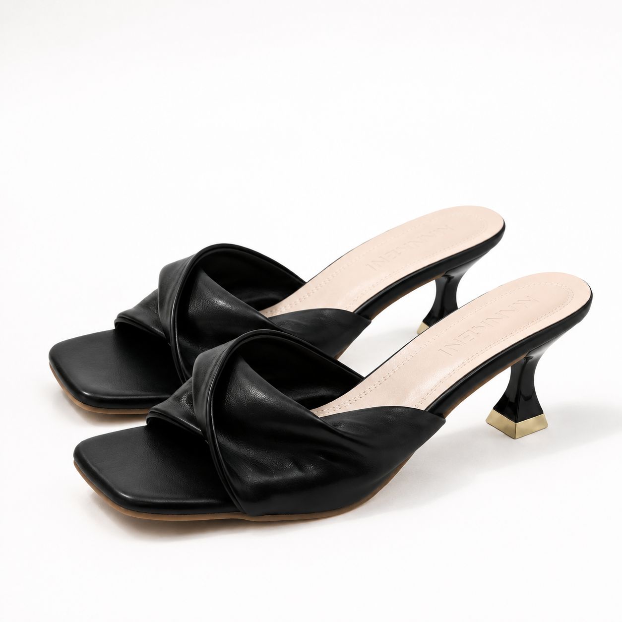 Minimalist Kitten Heel Sandals Women Square Toe Slip On Mules Elegant Low Heels Dress Shoes Casual Summer Footwear | Chic Office Shoes