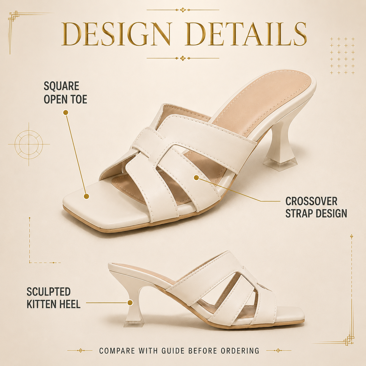 Women High Heel Sandals | Square Toe Slip On Heels | White Peep Toe Sandals | Low Heel Summer Dress Shoes