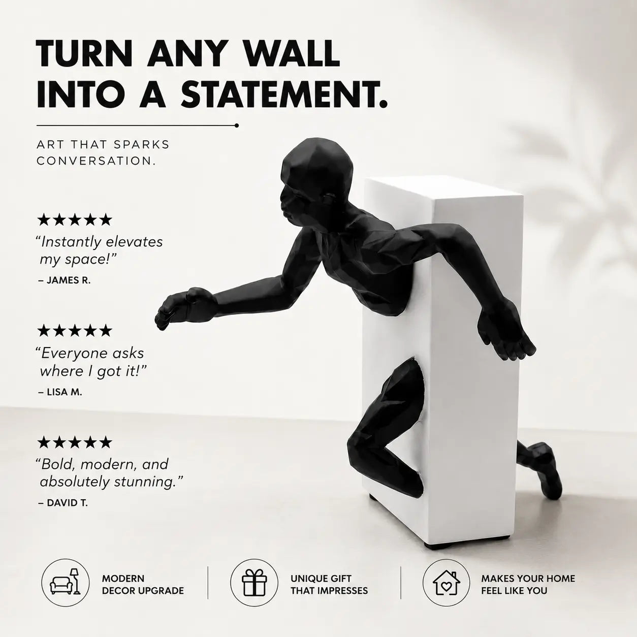 Modern Running Man Resin Sculpture Abstract Figure Statue Minimalist Home Office Shelf Decor Ornament Jumartins