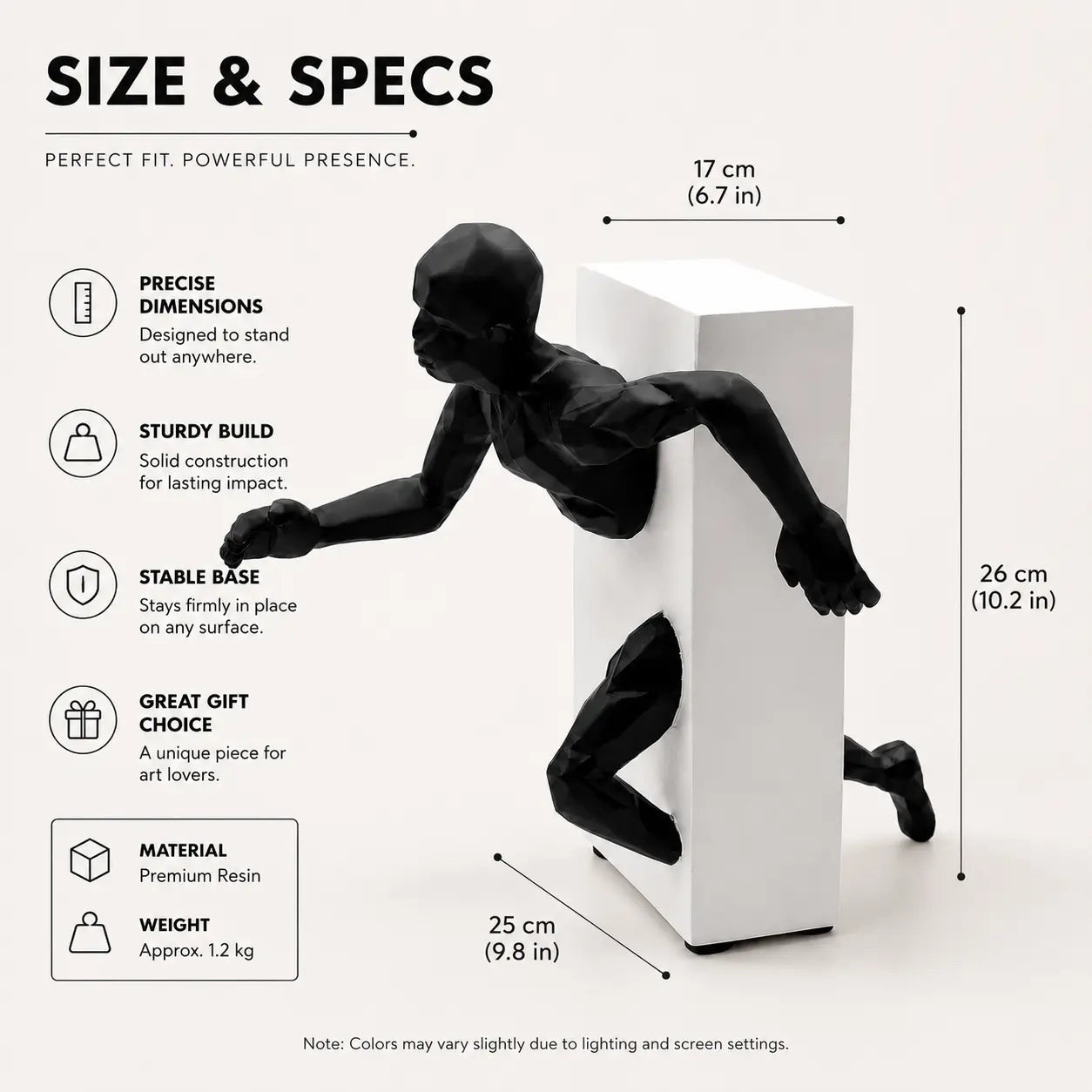 Modern Running Man Resin Sculpture Abstract Figure Statue Minimalist Home Office Shelf Decor Ornament Jumartins