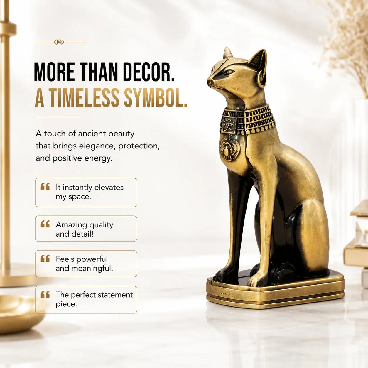 Metal Cat Statue Regal Feline Figurine Decorative Shelf Accent Home Office Table Ornament Gift Jumartins