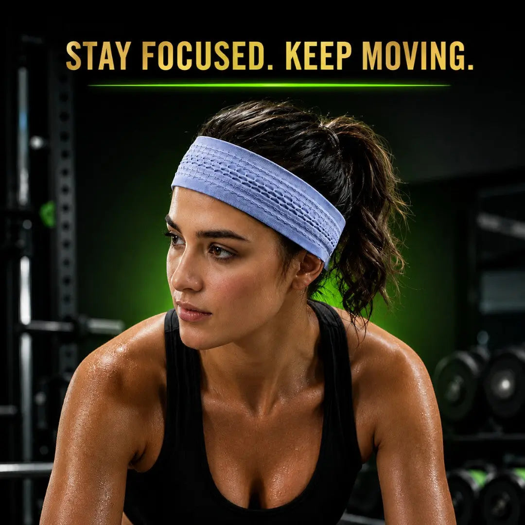 Sports Headband for Workout Running Cycling Yoga | Soft Cotton Spandex Sweatband | Stretch Hair Band for Gym Training and Daily Fitness Jumartins