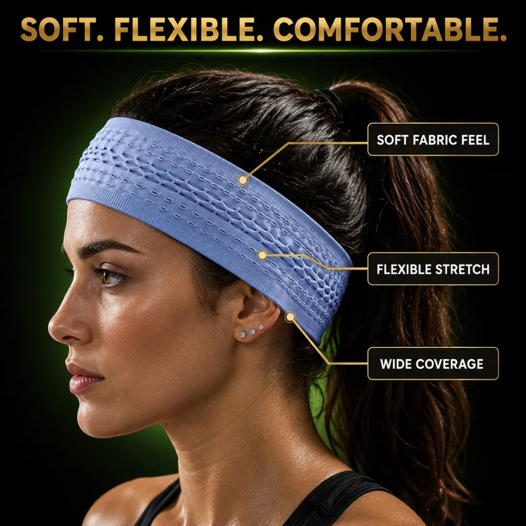 Sports Headband for Workout Running Cycling Yoga | Soft Cotton Spandex Sweatband | Stretch Hair Band for Gym Training and Daily Fitness Jumartins