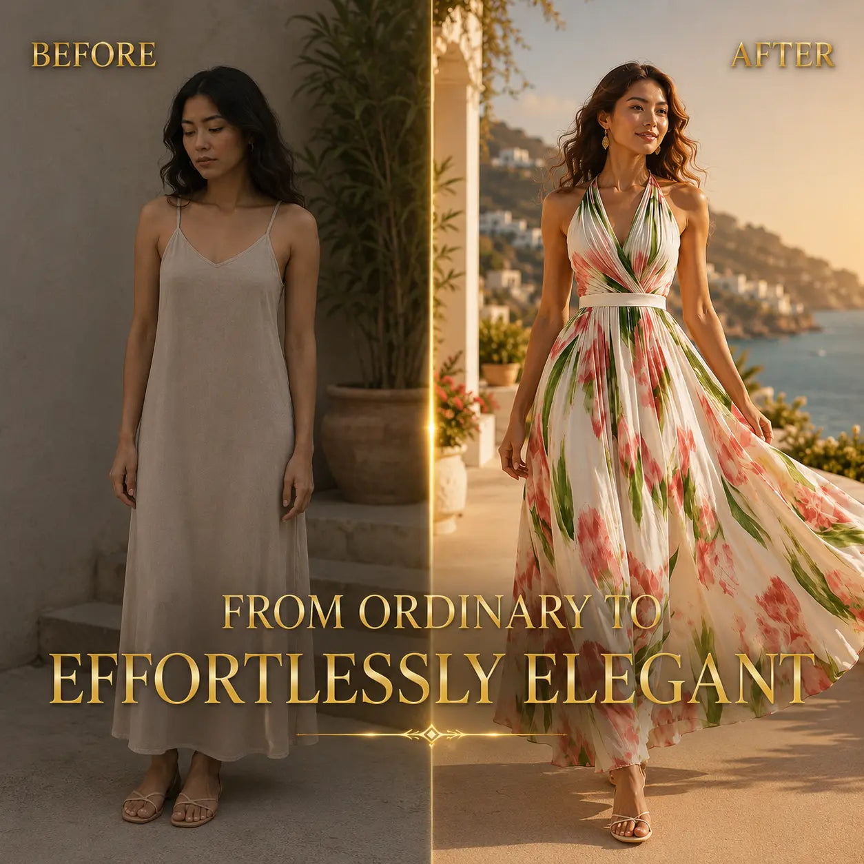 Floral Halter Maxi Dress | Women's Vacation Dress | Elegant Summer Beach Dress | Flowing Sleeveless Resort Dress Jumartins