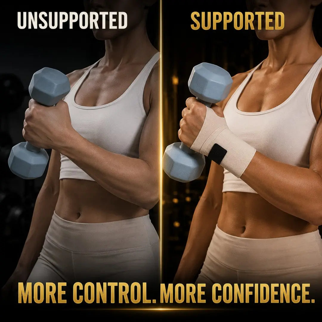 Fitness Wrist Support | Elastic Compression Wrap | Breathable Nylon Brace | Secure Thumb Loop | Gym Training Support | Workout Grip Comfort Jumartins