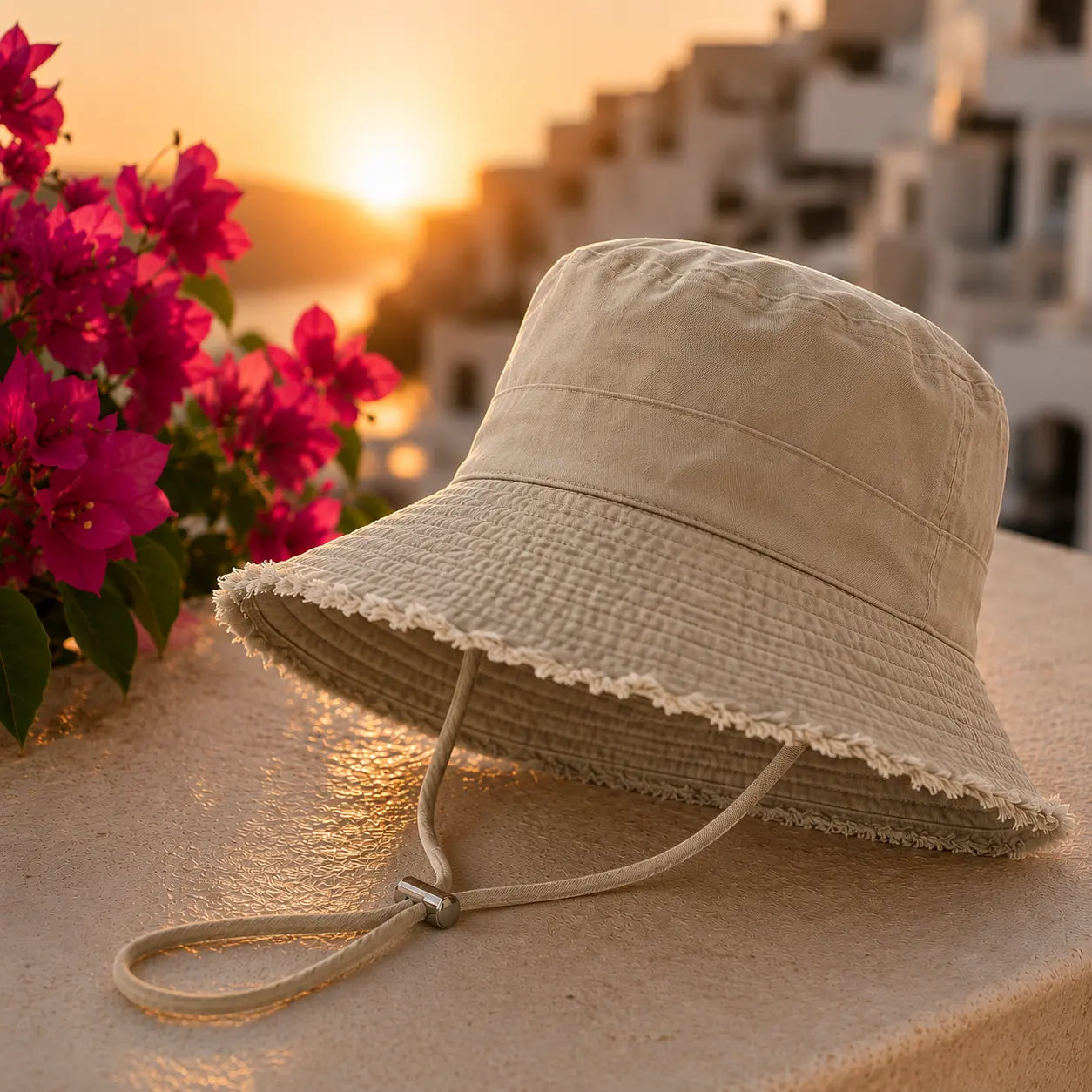 Cute Pink Bucket Hat for Women Adjustable Chin Strap Sun Hat Korean Style Wide Brim Travel Beach Hat Jumartins