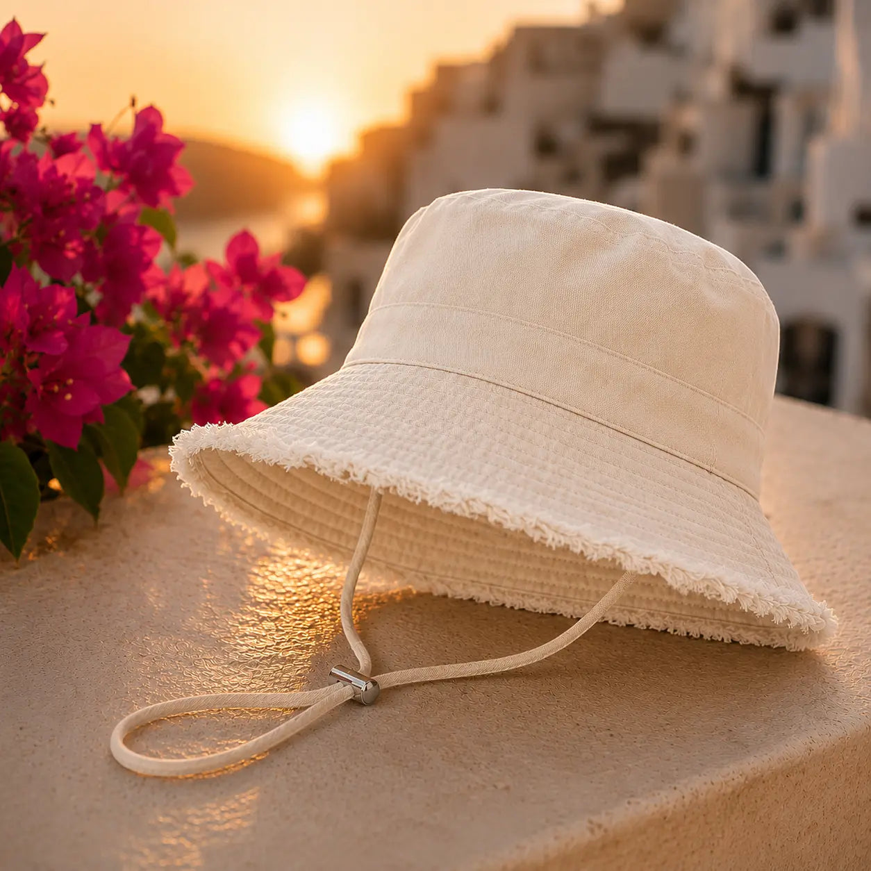 Cute Pink Bucket Hat for Women Adjustable Chin Strap Sun Hat Korean Style Wide Brim Travel Beach Hat Jumartins