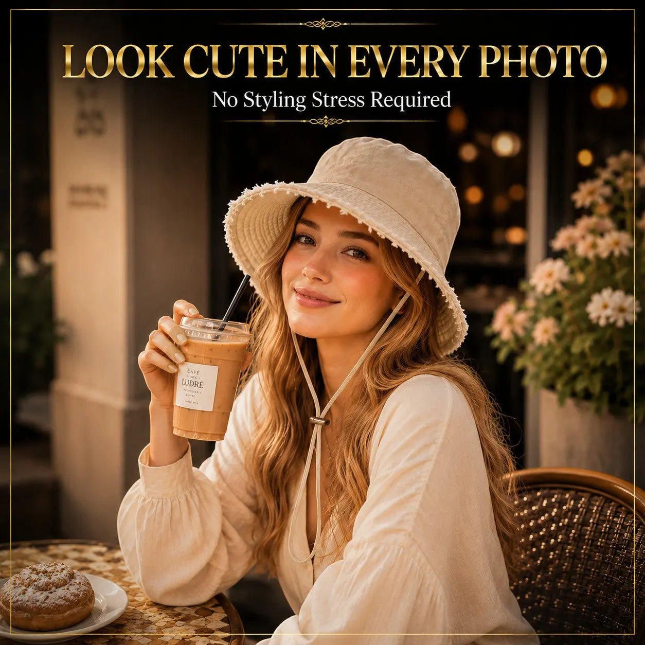 Cute Pink Bucket Hat for Women Adjustable Chin Strap Sun Hat Korean Style Wide Brim Travel Beach Hat Jumartins