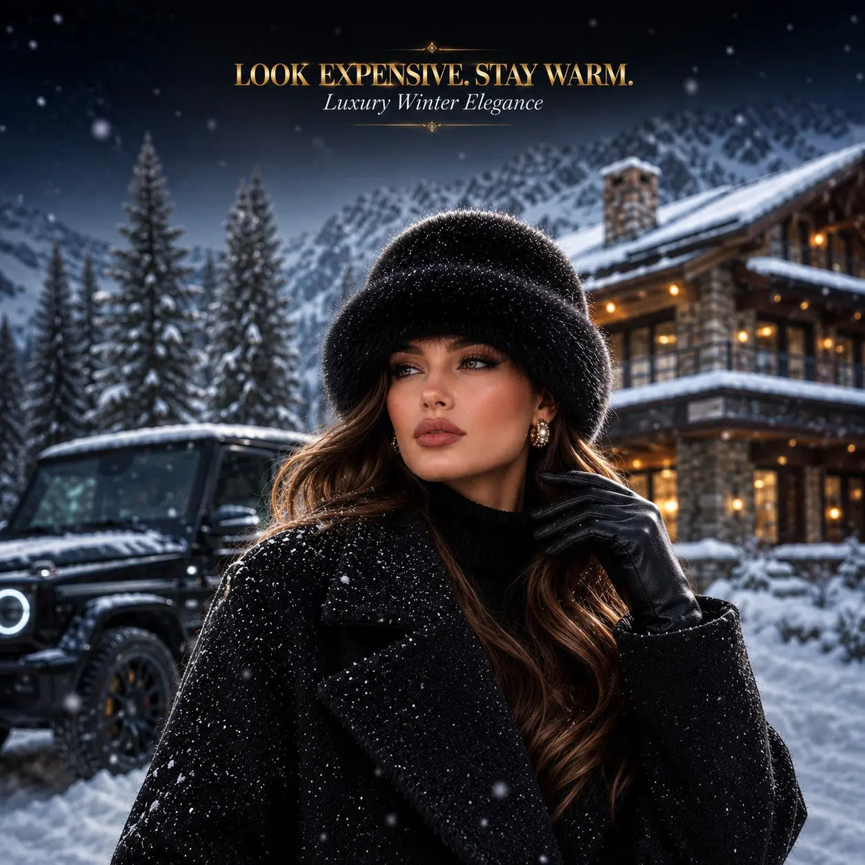 Luxury Faux Fur Russian Winter Hat for Women | Old Money Style Plush Warm Elegant Winter Fashion Cap Jumartins