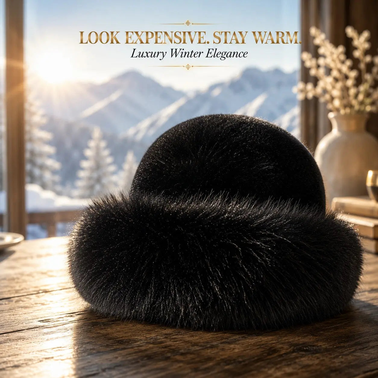 Luxury Faux Fur Russian Winter Hat for Women | Old Money Style Plush Warm Elegant Winter Fashion Cap Jumartins