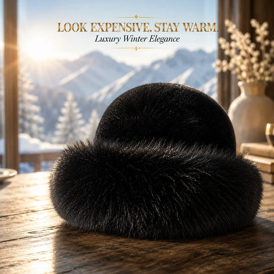 Luxury Faux Fur Russian Winter Hat for Women | Old Money Style Plush Warm Elegant Winter Fashion Cap Jumartins
