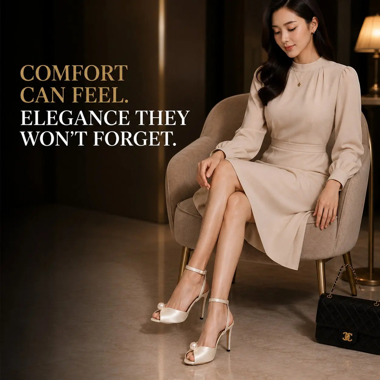 Pearl High Heel Sandals, Elegant Open Toe Stiletto Heels, Ankle Strap Dress Shoes for Wedding Party Evening Pumps Jumartins