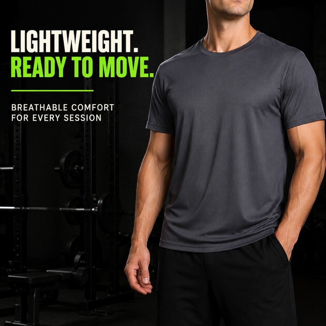 Men's Quick Dry Sport T Shirt | Breathable Lightweight Workout Top | Stretch Fitness Training Tee | Short Sleeve Running Performance Top
