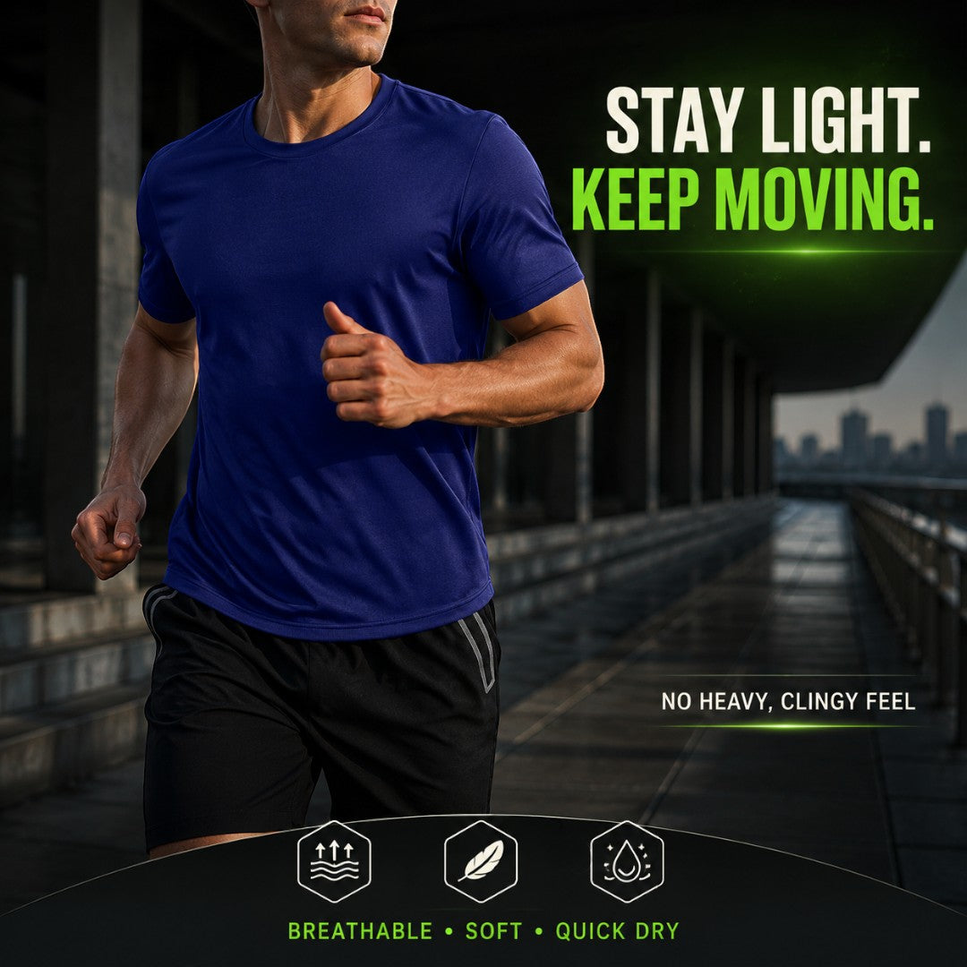 Men's Quick Dry Sport T Shirt | Breathable Lightweight Workout Top | Stretch Fitness Training Tee | Short Sleeve Running Performance Top