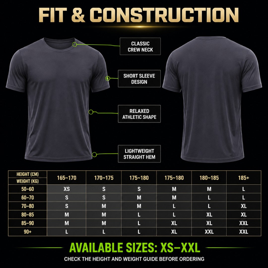 Men's Quick Dry Sport T Shirt | Breathable Lightweight Workout Top | Stretch Fitness Training Tee | Short Sleeve Running Performance Top
