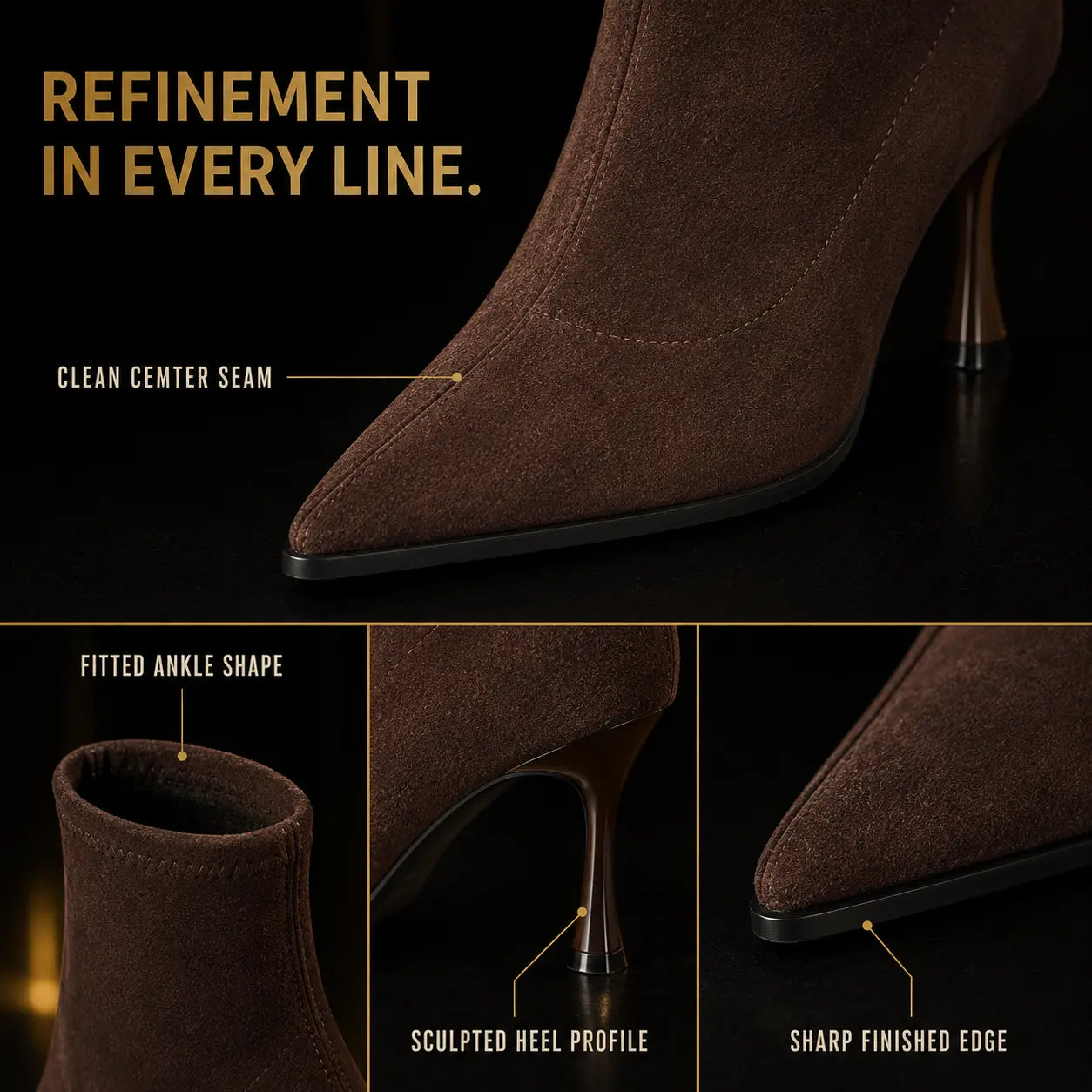 Women’s Pointed Toe Ankle Boots | Slim High Heel Booties | Stretch Fit Dress Shoes | Elegant Party Footwear | Chic Evening Style Jumartins